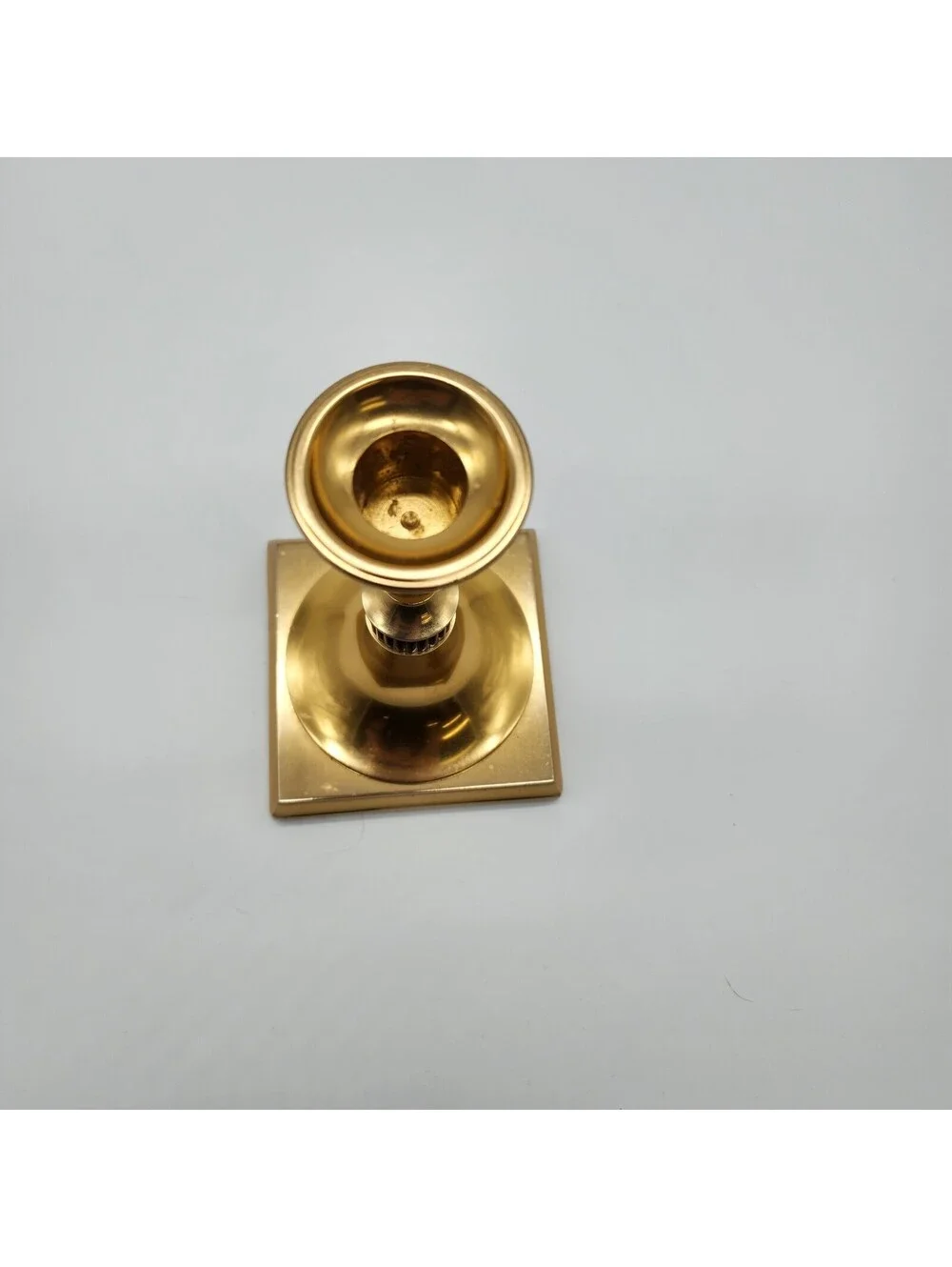 Vintage Oxford Gold Tone Candlestick Holder Black Accent I-104